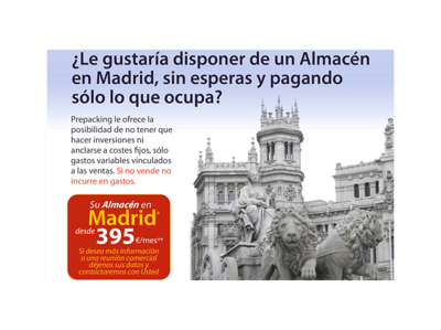 Prepacking | ¡Un almacén donde solo paga lo que ocupa! Externalice su almacén gratis*